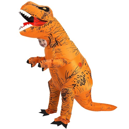 Kids brown inflatable rex - brown, t
