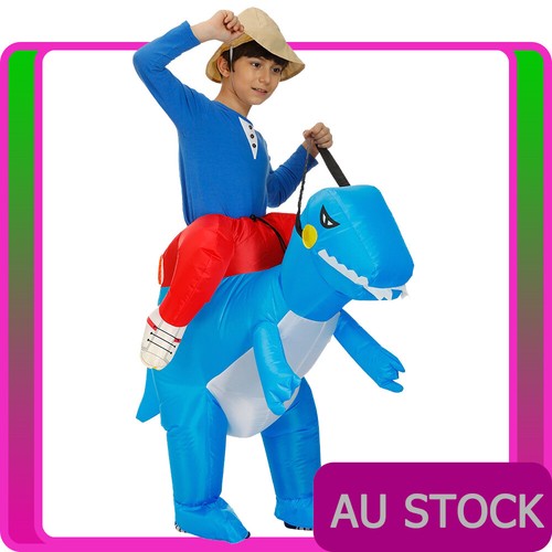 Child inflatable blue dinosaur - child,