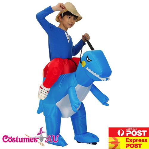 Kids inflatable blue dinosaur - blue,