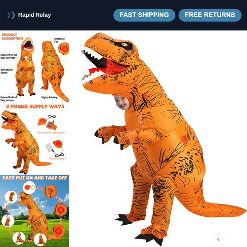 Inflatable rex dinosaur - inflatable, t-rex
